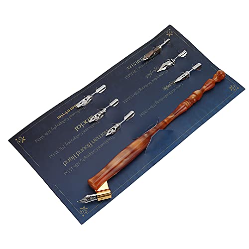 Xolsurg Innovative schöne Dip Stift Set English Kalligraphie praxis Leicht komfortable reibungslose Schreiben 6 Nibs Sorten (Braun) von Xolsurg