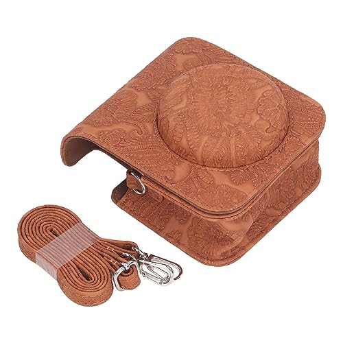 Xolsurg Instant Camera Protective Bag Vintage 3D Muster Instant Kamera Tragetasche für 12 (Braune Erleichterung) von Xolsurg
