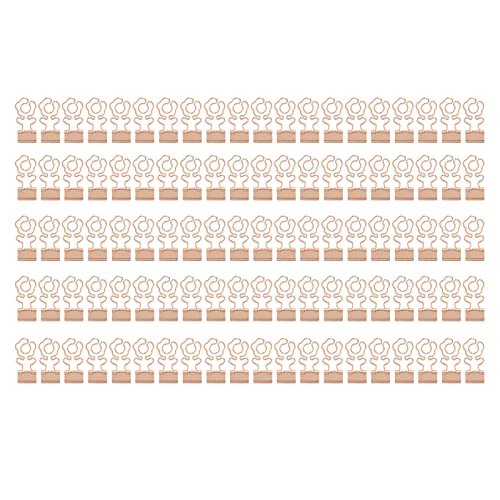 Xolsurg Mini -Metallblütenformklammern Starke Klemmstruppe Büroversorgungen 100 Stcs (Roségold) von Xolsurg