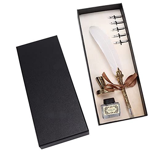 Xolsurg Pen Set handwerk Retro geschnitzt Edelstahl Schreibanzug für Signature tischdekoration (Weiß) von Xolsurg