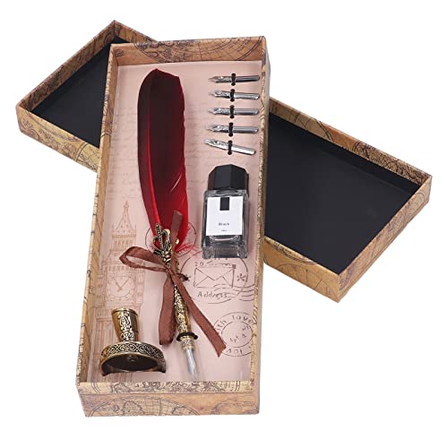 Xolsurg Quill Stift hoher Glätte langlebiger Retro -Stil zum Schreiben von Zeichnen Europäer (Rot) von Xolsurg