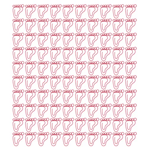 Xolsurg niedliche Fußform Anti -Slip -Papierklammer für Lesezeichen Office -Dokumente 100pcs (Rosa) von Xolsurg