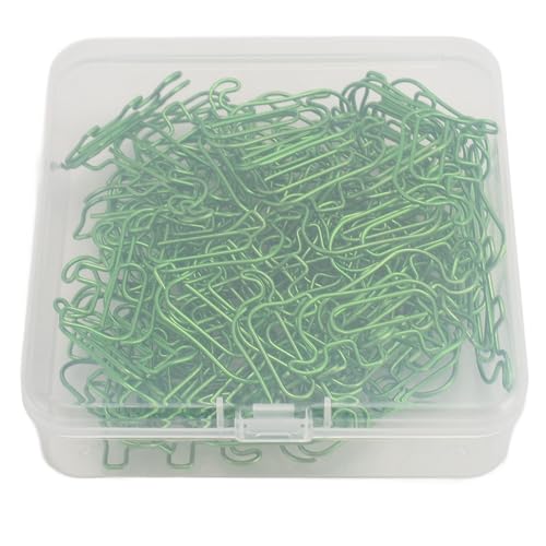 Xolsurg niedliche elefantenförmige Edelstahlpapierklammern mit Aufbewahrungsbox 100pcs für Fotomarkmarke (Grün) von Xolsurg