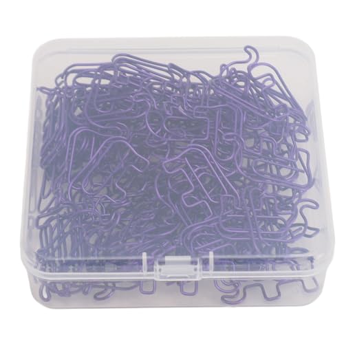 Xolsurg niedliche elefantenförmige Edelstahlpapierklammern mit Aufbewahrungsbox 100pcs für Fotomarkmarke (Lila) von Xolsurg