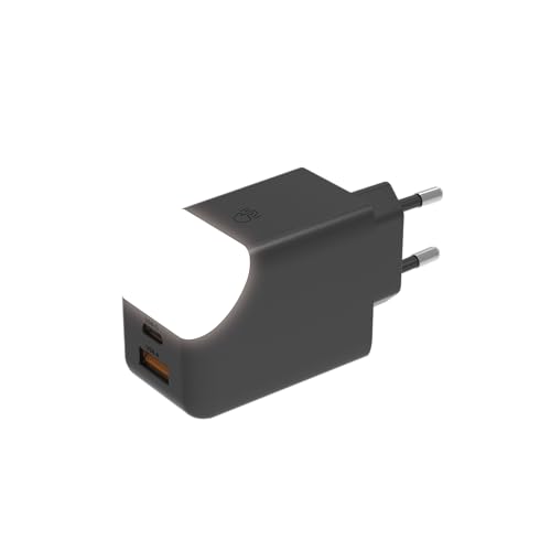 Doppelte Schnelllade-Netzadapter Mit 65 W - USB- Und USB-C-Anschluss - Ideal Zum Laden Von Telefonen, Tablets Und Laptops - Mit Touch-Licht EIN/Aus - Xoopar Ice-G Schwarz von Xoopar