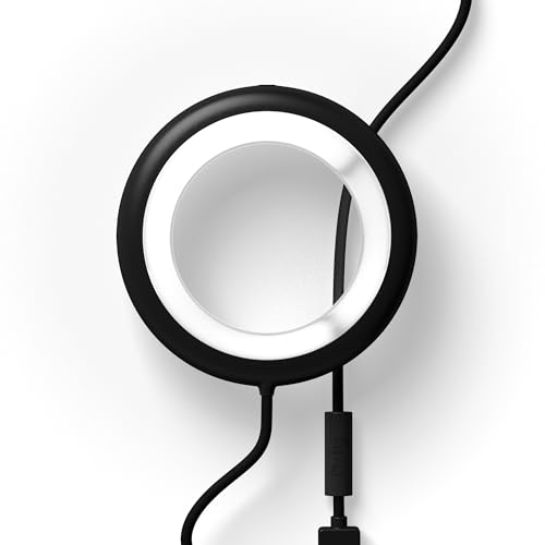 Tragbarer Kreis, für Selfie oder Video, Ring, tragbar, 3 Helligkeitsstufen, Stimmungslampe, Nachtlicht, Leselampe, kompatibel mit Smartphone, USB oder USBC (Grau) von Xoopar