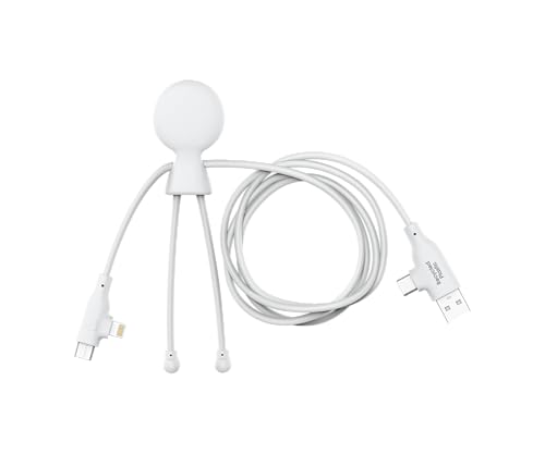 Xoopar 3-in-1-Multi-USB-Kabel, 1,20 m, Leistung 60 W, USB-Anschlüsse, USB-C und Lightning-Anschlüsse, kompatibel mit allen Mr Bio Long Fast Smartphones, Weiß von Xoopar