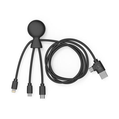 Xoopar - Mr Bio Multi-USB-Kabel Lang 1m Krakenförmig Schwarz - Universelles Ladegerät Aus Recyceltem Kunststoff USB, USB-C, Lightning, Micro-USB, Smartphone-Stecker Universal Xoopar - Mr Bio Multi-USB-Kabel Lang 1m Krakenförmig Schwarz - Universelles Ladegerät Aus Recyceltem Kunststoff USB, USB-C, Lightning, Micro-USB, Smartphone-Stecker Universal von Xoopar