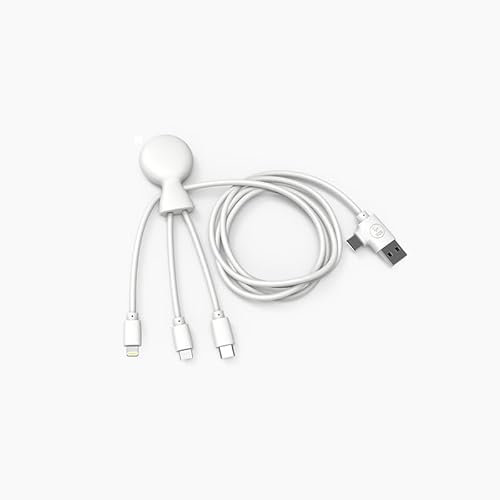 Xoopar - Mr Bio Multi-USB-Kabel Lang 1m Krakenförmig Weiß - Universelles Ladegerät Aus Recyceltem Kunststoff USB, USB-C, Lightning, Micro-USB, Smartphone-Stecker Universal Xoopar - Mr Bio Multi-USB-Kabel Lang 1m Krakenförmig Weiß - Universelles Ladegerät Aus Recyceltem Kunststoff USB, USB-C, Lightning, Micro-USB, Smartphone-Stecker Universal von Xoopar