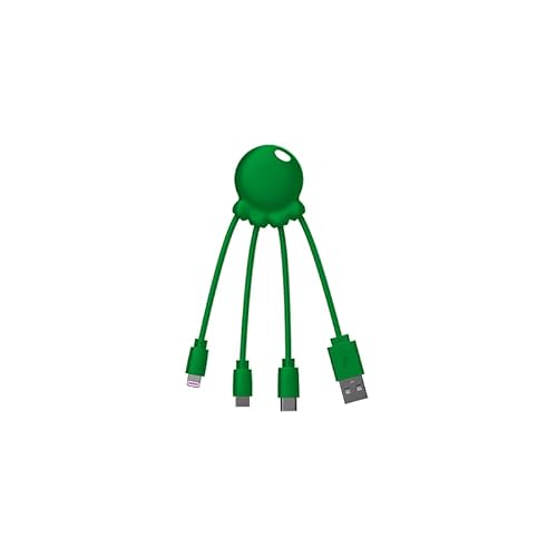 Xoopar Octopus – 4 in 1 Multi USB Kabel In Form Eines Oktopus Grün – Universal Ladegerät Aus Recyceltem Kunststoff – USB-C, Ligthning, USB-A, Micro-USB für Smartphone Xoopar Octopus – 4 in 1 Multi USB Kabel In Form Eines Oktopus Grün – Universal Ladegerät Aus Recyceltem Kunststoff – USB-C, Ligthning, USB-A, Micro-USB für Smartphone von Xoopar