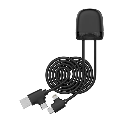 Xoopar Technicolor Multiconnector-Kabel Ice-C aus recyceltem Kunststoff mit Dual-USB-C- und USB-Eingang, Lightning für Smartphone Universal (schwarz) von Xoopar