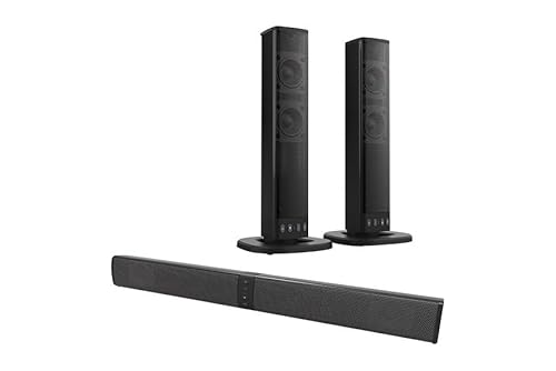 XORO 2in1-Bluetooth-Soundbar HSB 55 mit 4x5 Watt Leistung, kompaktes Design, als Separate Stereo-Lautsprecher oder Soundbar verwendbar, TWS Technologie, 4000 mAh Akku von Xoro