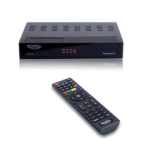 XORO DVB-C/T2 Combo Receiver HRT 8730 Hybrid mit USB Mediaplayer, PVR Ready, Timeshift, integriertes Irdeto-Zugangssystem für Freenet TV und 6 Monate Guthaben von Xoro