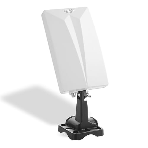 XORO DVB-T2 Antenne HAN 600 mit eingebautem Verstärker, LTE 4G Filter, Rauschfilter, für den Innen- und Außenbereich, 5dBi Gewinn, 3,5m Kabellänge, F-Buchse von Xoro