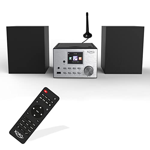 XORO HMT 500 PRO - Mikro Stereoanlage (Internet-/DAB+/UKW-Radio, CD Player, Bluetooth, USB Mediaplayer, 2.4" Farbdisplay, Fernbedienung, 2 x 10W Lautsprecher von Xoro