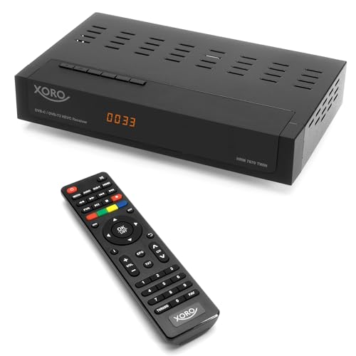 XORO HRM 7670 TWIN - FullHD HEVC DVB-T/T2/C Combo Receiver, USB 2.0 Mediaplayer, PVR Ready, Timeshift, 2 Empfangsteile, 5V für aktive Antennen zuschaltbar von Xoro