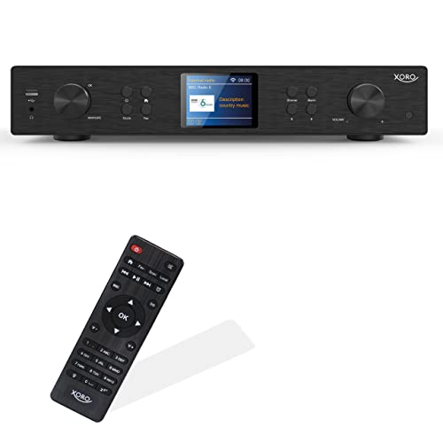 XORO Internetradio HFT 440 mit DAB+ und UKW-Empfang zur Erweiterung Einer HiFi Anlage, 2,4 GHz WLAN, Bluetooth, SpotifyConnect, Musik Streaming per UPnP von Xoro