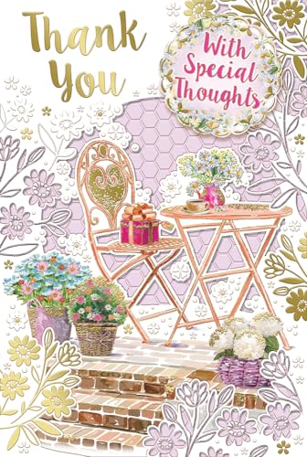 "Express Yourself" Dankeskarte an Sie - Weiß und Rosa Thema, schöne Pflanzen und einige Geschenke mit schöner Dekoration. von Xpress Yourself