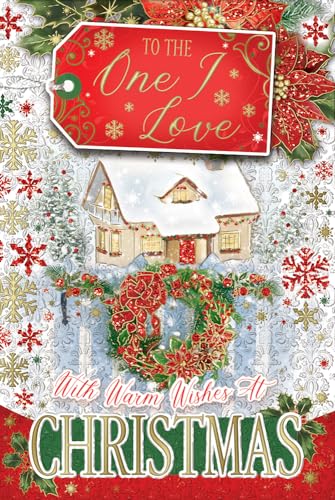 "Express Yourself" Weihnachtskarte To The One I Love & Granddad - Rot & Weiß Thema mit Weihnachtsdekoration Zuhause und attraktivem Styling mit warmen Wünschen zu Weihnachten von Xpress Yourself