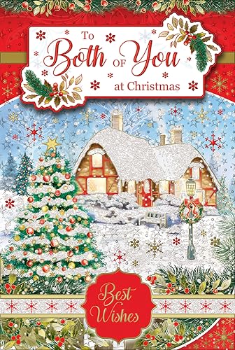 "Express Yourself" Weihnachtskarte für Sie beide zu Weihnachten - Rot & Weiß Thema mit speziellem Weihnachtsbaum und attraktivem Styling Best Wishes. von Xpress Yourself