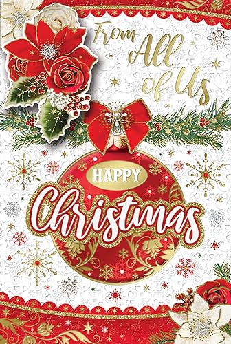"Express Yourself" Weihnachtskarte von uns allen - Rot-weißes Thema mit schönen Blumen und attraktiver Design-Dekoration. von Xpress Yourself