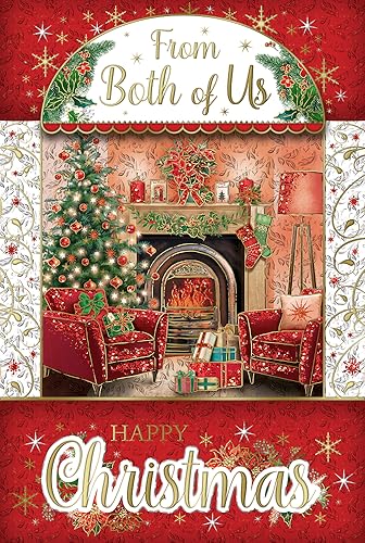 "Express Yourself" Weihnachtskarte von uns beiden - Rot-weißes Thema mit Heimdekoration und fröhlichem Weihnachtscharakter. von Xpress Yourself