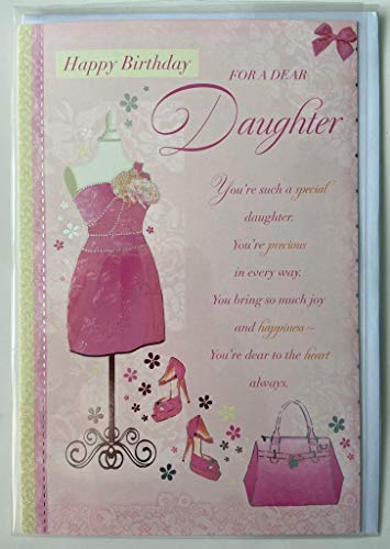 Grußkarte mit Spruch "Happy Birthday Dear Daughter", modern von Xpress Yourself