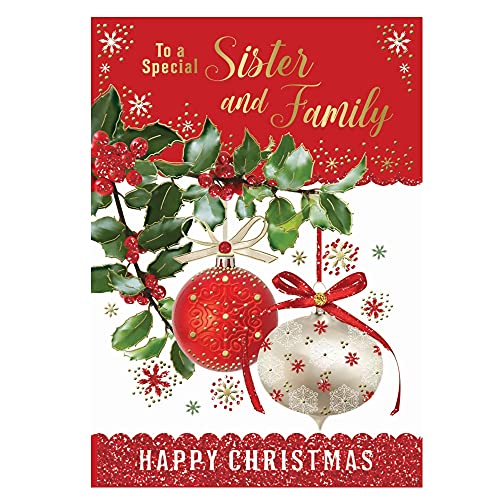 Weihnachtskarte mit Weihnachtskugeln für die Schwester und die Familie Weihnachtskarte mit Weihnachtskugeln für die Schwester und die Familie von Xpress Yourself