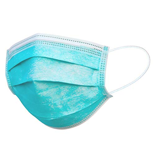 XQISIT Disposable Face Masks 50 Pack, 3 Ply Protective Comfortable Mask, 3 Layer Filter, Breathable with Earloop Fitting, Concealed Adjustable Nose Clip, 50 Pack, Blue von Xqisit