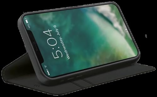 Xqisit iPhone 12 (Pro) Hülle Klapphülle Schwarz Eco Kunstleder von Xqisit