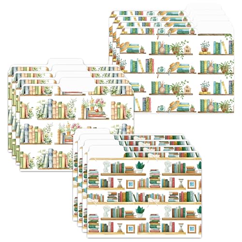 Xqumoi Dekorative Aktenordner, Briefform, Bücherregal-Muster, Dokumententaschen mit 1/3-Schnittlasche, hübsche farbige Ordner für Büro, Schule, Zuhause, Klassenzimmer, Dokumente, Papier, 22,6 x 29,6 Xqumoi Dekorative Aktenordner, Briefform, Bücherregal-Muster, Dokumententaschen mit 1/3-Schnittlasche, hübsche farbige Ordner für Büro, Schule, Zuhause, Klassenzimmer, Dokumente, Papier, 22,6 x 29,6 von Xqumoi