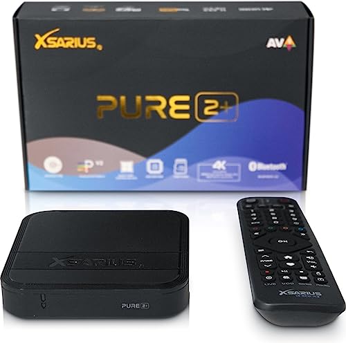 Xsarius, Made to Enjoy Pure 2+ 4K Android 11 TV Box mit Smart TV Funktion, Dualband WiFi WLAN, LIVETV App, VOD, HDR10, 2GB & 16GB, USB 2.0 & 3.0, YouTube, Micro SD-Kartenplatz + HM-SAT HDMI Kabel von Xsarius