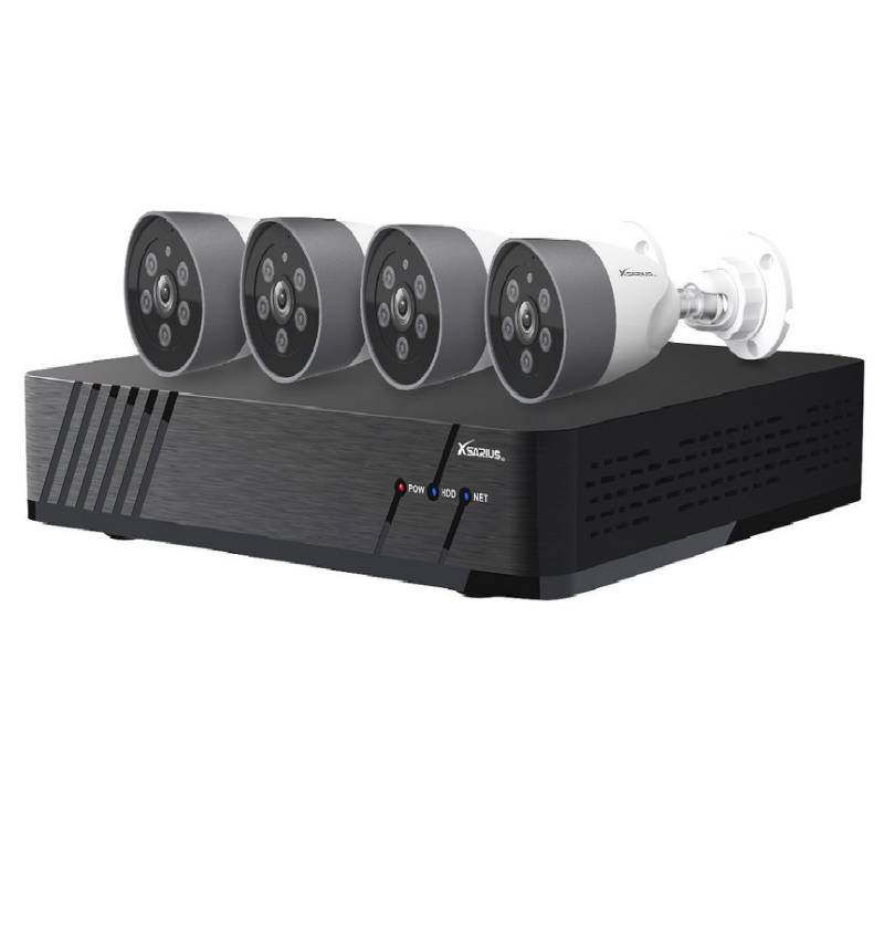 Xsarius XSR-4 Sicherheitskamera Set 4 POE Smart AI IP Kamera - 4MP Full HD 1080p von Xsarius