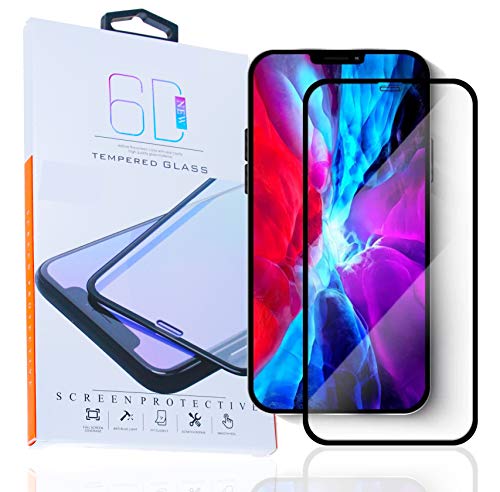 6D Fullscreen Panzerglas für iPhone 12 / 12 PRO / Displayschutzfolie Vollbild Premium Panzerglasfolie Schutzfolie Panzerglasfolie Displayschutz Tempered Glass Hartglas Screen Protector Glass-Schwarz von Xssive