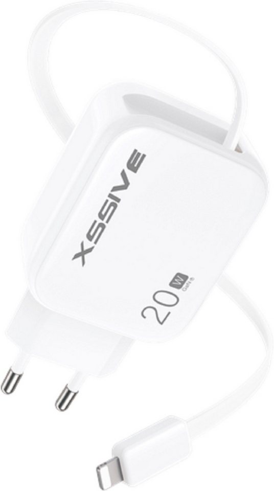 Xssive Xssive 20W PD GAN-Schnellladegerät mit einziehbarem 8-Pin-Kabel USB-Ladegerät von Xssive