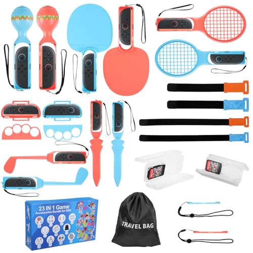 23 in 1 Switch 2 Sport Zubehör Bundle Switch 2 Spiele Zubehör Set, Familienparty-Paket für Nintendo Switch 2 Sportspiele, Switch Zubehör mit Tennisschläger, Glof Club, Schwertern, Tragetasche 23 in 1 Switch 2 Sport Zubehör Bundle Switch 2 Spiele Zubehör Set, Familienparty-Paket für Nintendo Switch 2 Sportspiele, Switch Zubehör mit Tennisschläger, Glof Club, Schwertern, Tragetasche von XstarG