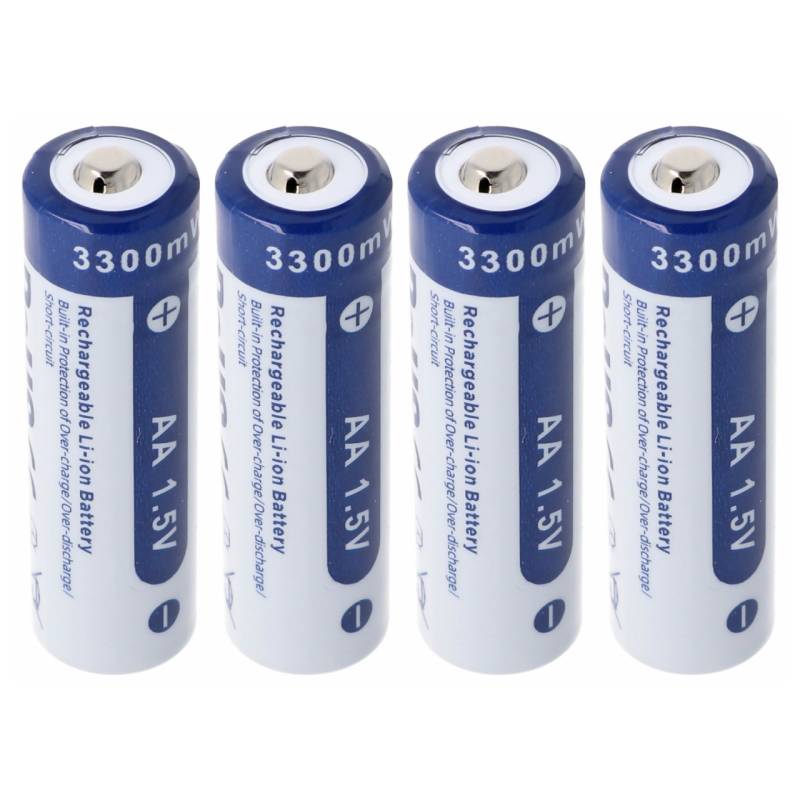 4x AA 1,5V 3300mWh typisch 2000mAh Lithium Ionen Akku wiederaufladbar 1.5V nur mit speziellem Ladegerät von Xtar