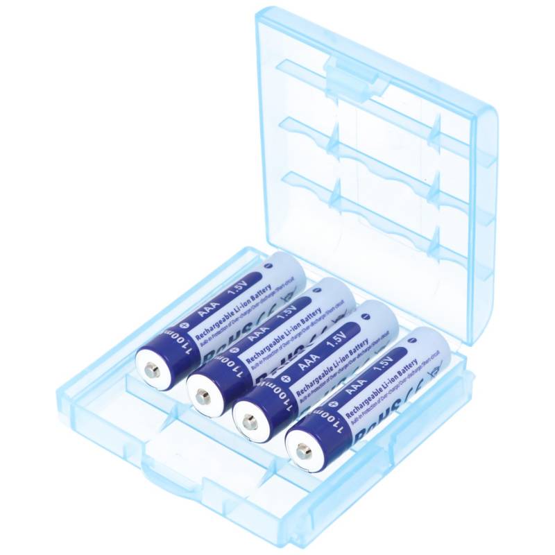4x AAA 1,5V 1100mWh typisch 700mAh Lithium Ionen Akku wiederaufladbar nur mit speziellem Ladegerät von Xtar