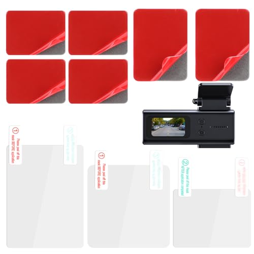 3 Stück elektrostatische Aufkleber Montage Dash Cam 6 Stück doppelseitiger Aufkleber für Windschutzscheibe Dashcam Auto Windschutzscheibe elektrostatische Folie wiederverwendbar wetterfest von Xthrotsenk