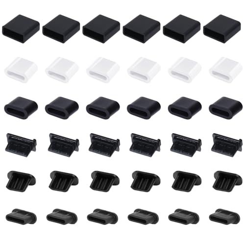 Xthrotsenk 36 Pcs USB Staubstecker 6 Typen Silikon USB C Staubschutzstecker Silikon Staubschutzstopfen für USB Typ-C USB-Buchsen und -Stecker Micro-USB USB C Schutzkappe Xthrotsenk 36 Pcs USB Staubstecker 6 Typen Silikon USB C Staubschutzstecker Silikon Staubschutzstopfen für USB Typ-C USB-Buchsen und -Stecker Micro-USB USB C Schutzkappe von Xthrotsenk