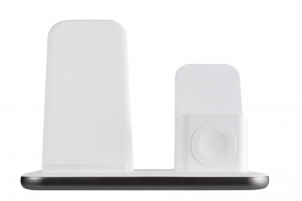 3-in-1 drahtlos Ladestation für iPhone/Apple Watch/AirPods weiß/grau von Xtorm