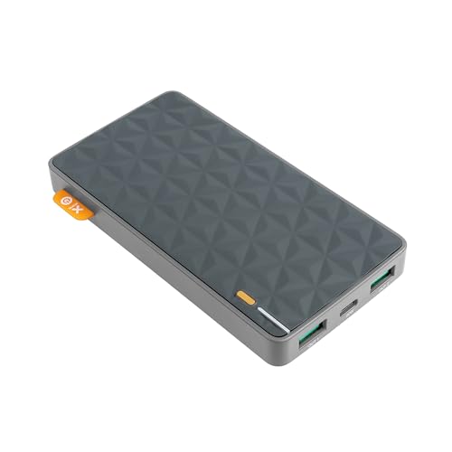 Xtorm 20W Fuel Series Power Bank 10.000mAh Next-Gen-Technologie, 3-fache Ladegeschwindigkeit, 2X USB-Ausgang, leistungsstarker 20W USB-C, Akku, rückwärtskompatibel, Soft-Touch-Finish, Grau/Orange von Xtorm