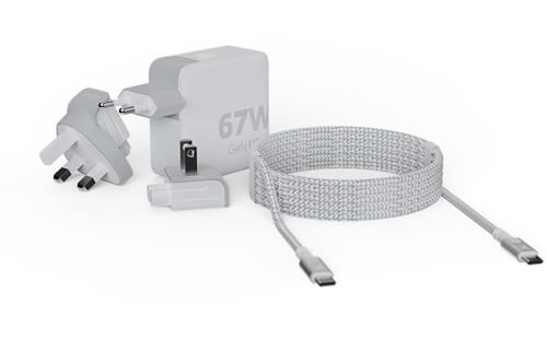 Xtorm 67W GaN-Ultra USB-C Ladegerät mit GaN-Technologie, 2-Port USB-C PD, inklusive 20W USB-C PD Kabel und Reisesteckern - Weiß von Xtorm