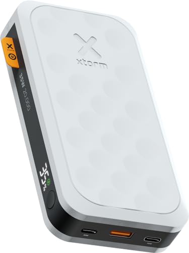Xtorm Fuel 5 Series 35W Powerbank, 20.000mAh, 2X USB-C PD / 1x USB-A, Geeignet für Flugreisen, Kompatibel mit Samsung oder Android und iPhone oder Apple, Dusk White von Xtorm