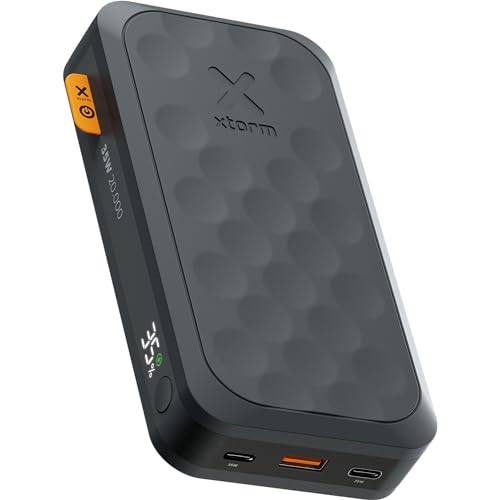 Xtorm Fuel 5 Series 35W Powerbank, 20.000mAh, 2X USB-C PD / 1x USB-A, Geeignet für Flugreisen, Kompatibel mit Samsung oder Android und iPhone oder Apple, Midnight Black von Xtorm