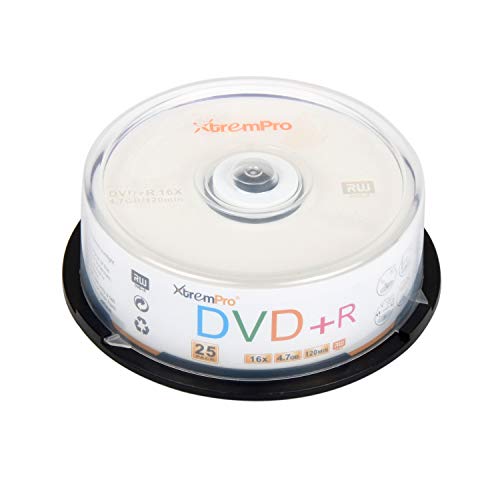 XtremPro - DVD+R Rohlinge, 4,7 GB, 16x, 120min, Spindel mit 25 Stück von XtremPro