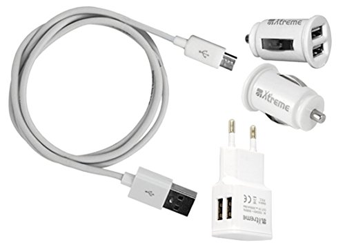 Xtreme 40157 Kit Stromversorgung Tablet/Smartphone Universal, mit Micro USB, mit Doppel USB und USB-Kabel von Xtreme Bright