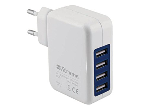 Xtreme 45570 Netzteil 4 Ports USB Intelligente, 5 Volt 20 Watt mit-Balance für Apple 4 A, Vernetzung im Heimnetzwerk 110/220 V von Xtreme videogames