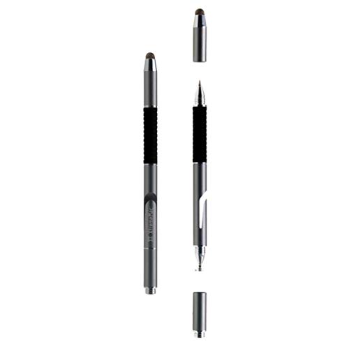 XtremeMac 3-in-1 Stylus Eingabestift mit Mikrofaserspitze, Präzisions-Disc und Kugelschreiber (Space Grey) von XtremeMac