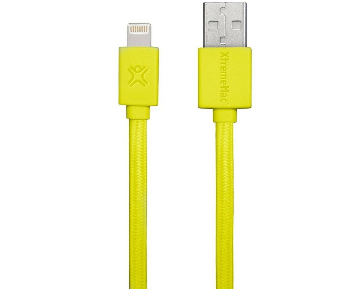 XtremeMac HQ Flat Lightning-Kabel 1m Gelb Smartphone-Kabel, USB Typ A, Apple Lightning, Lightning-Stecker Laden + Datenkabel für Apple iPhone, iPad und iPod von XtremeMac